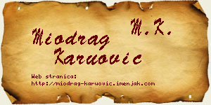 Miodrag Karuović vizit kartica